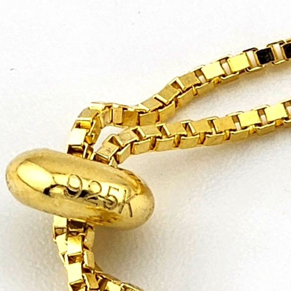 Gold Tone Heart Bracelet Sterling silver 925 dipped in gold - Picture 9 of 10